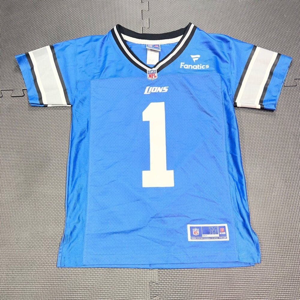 Detroit Lions NFL Pro Line Blue Fanatics Jersey Fieldhouse #1 Size M
